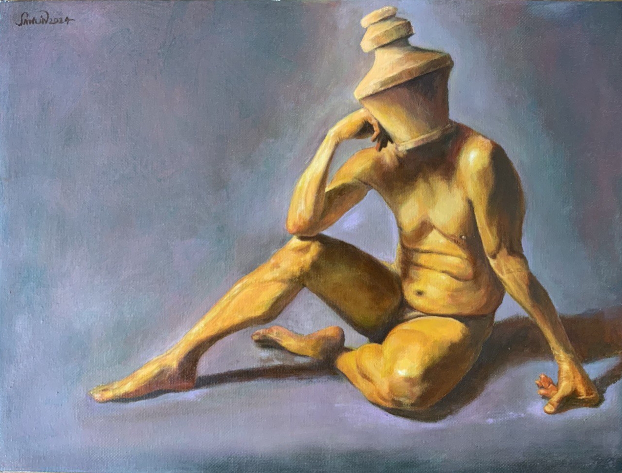 Pawn, oil painting by Saw Lin