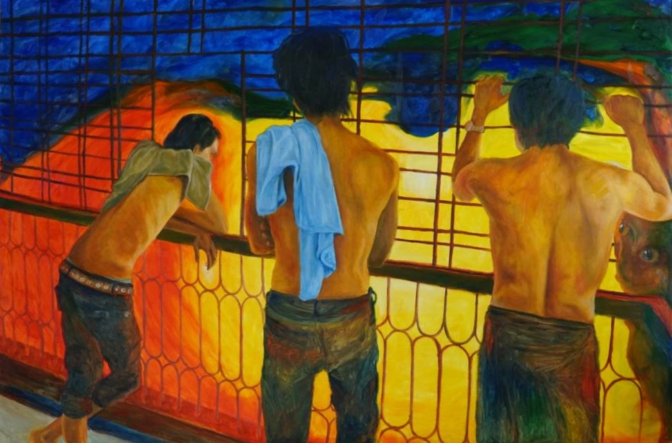 Unknown Gate, oil painting by Saw Lin
